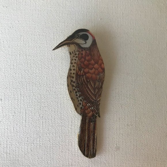 Bird Pin Brooch Handmade vintage bird watcherNew - Picture 3 of 7